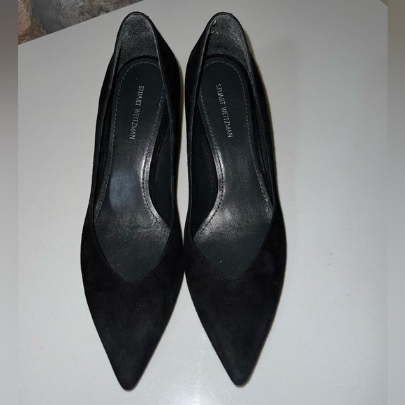 Stuart Weitzman Stepahead Black Suede Pumps Size 7.5 - Picture 3 of 11